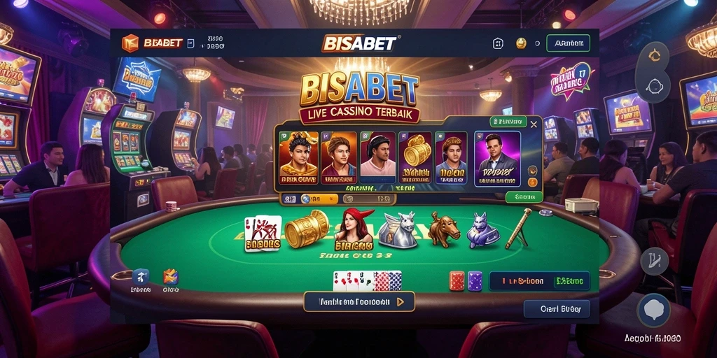 Tampilan gameplay Live Casino yang mendebarkan di BISABET.