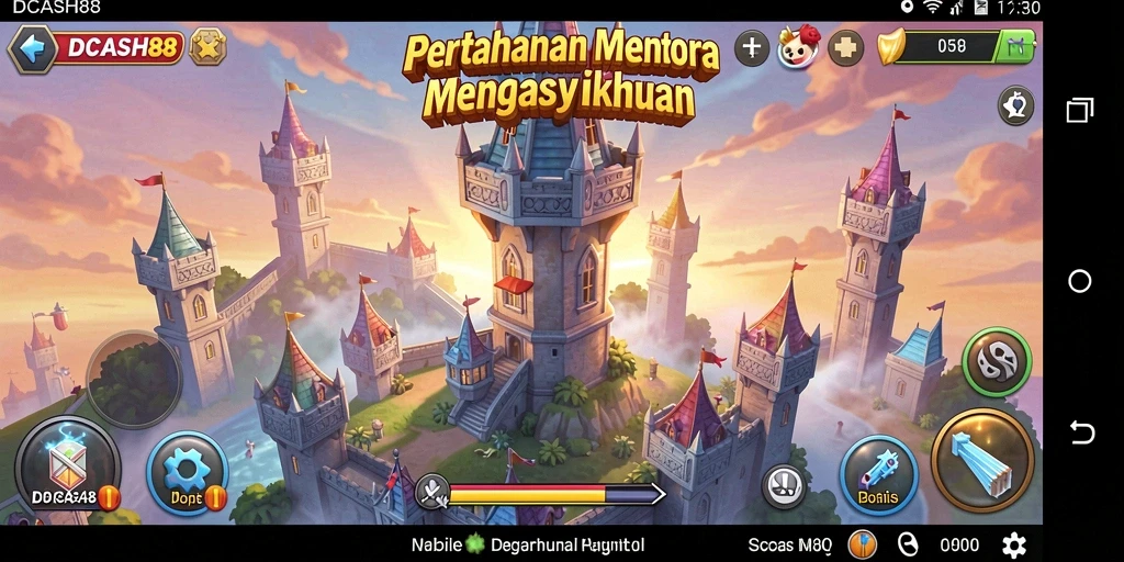Gameplay yang menegangkan dalam IDCASH88 Tower Defense.