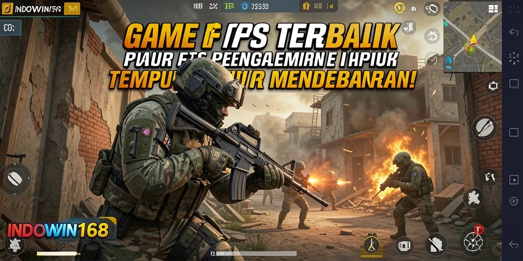 Tampilan gameplay menegangkan INDOWIN168 dengan aksi FPS yang seru.