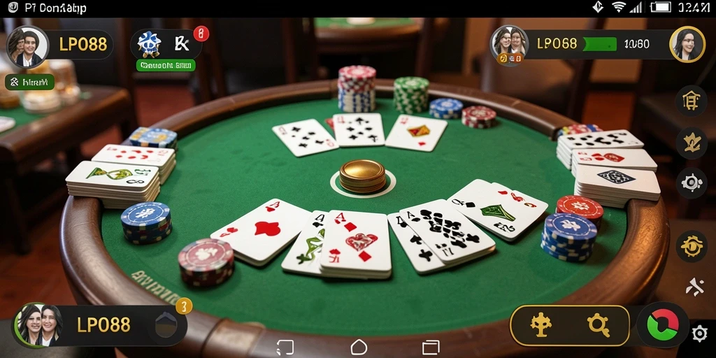 Screenshot LPO88 yang menunjukkan keseruan bermain Gaple.