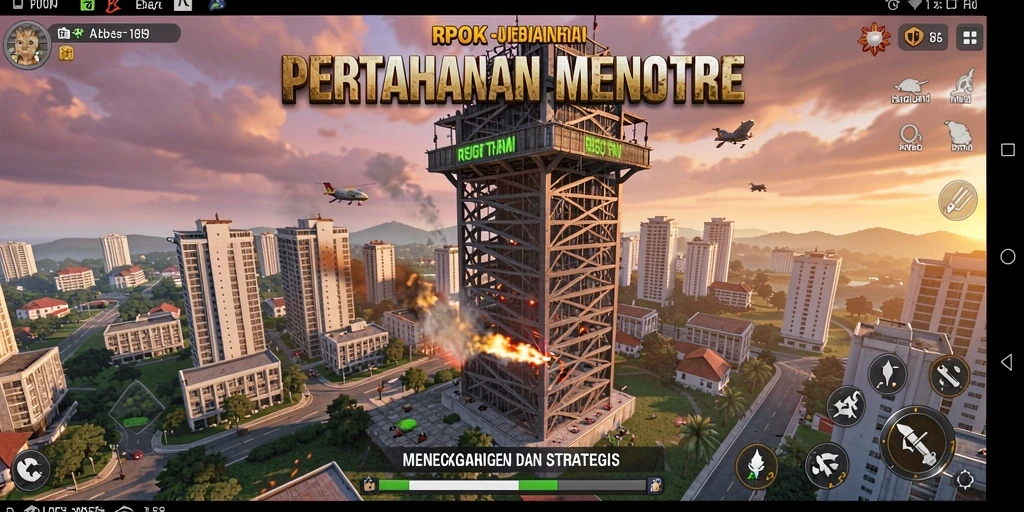 Tangkapan layar menunjukkan aksi pertahanan menara yang mendebarkan.